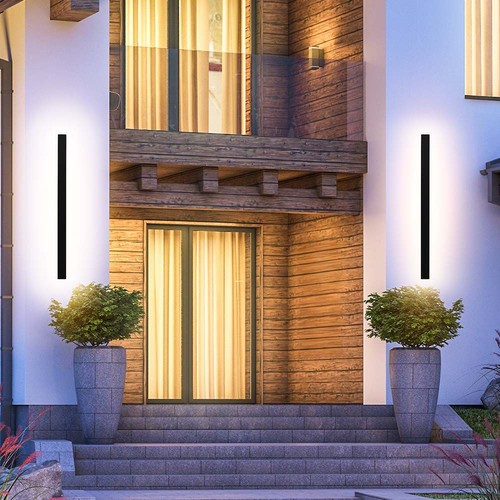 10W LED lineær vegglampe - 4000K, antrasitt hus, IP65, 510*60*50mm