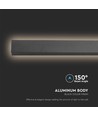 23W LED lineær vegglampe - 1410*60*50mm, 4000K, svart, IP65