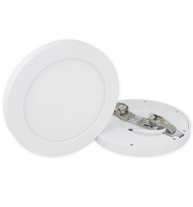 Outlet: Easy Fix Rund LED Panel Lampe 12W i 2700K Til Innfelt/Påbygd i Hvit