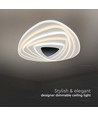 120W 3D Designer taklampe - 51x50cm, dimbar, 3-i-1 CCT, inkl. fjernkontroll