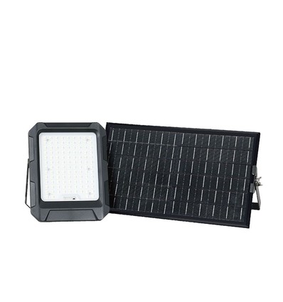 15W LED solcelle lyskaster med solpanel - 4000K, 3.7V, IP65, inkl. fjernkontroll, arbeidslampe, utendørs