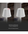 1,5W LED bordlampe, touch dimbar - 5V, IP54, 3000K, sand hvit, trådløs lading, oppladbar