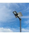 50W Hybrid LED gatelykt med solcelle - 4000lm, IP65, 4000K, 50.000mAh batteri