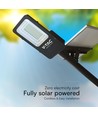 50W Hybrid LED gatelykt med solcelle - 4000lm, IP65, 4000K, 50.000mAh batteri