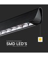 36W LED lineær hengelampe - Samsung-linse, type 3i1, svart