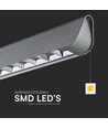 36W LED lineær pendel med Samsung LED - Matt grå, 120cm, CCT, 3-i-1 farge, IP20