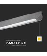 36W LED Lineært Hengende Pendellampe - Samsung-Diff. Platetype 3i1 Matt Grå