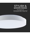V-Tac Rund 40W LED taklampe, CCT - 3 lysfarger og dimming via fjernkontroll, Ø40cm