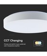 V-Tac Rund 40W LED taklampe, CCT - 3 lysfarger og dimming via fjernkontroll, Ø40cm