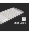 150W LED gatelykt med Samsung chip og sensor - 135lm/W, 4000K, IP65, grå, inkl. adapter
