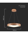 25W LED designer pendel i tre - Ø50cm, 3000K, hvit kropp, inkl. lyskilde