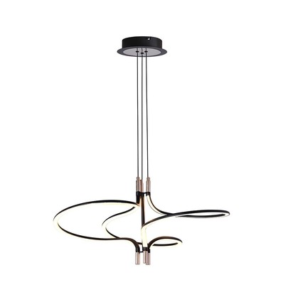 LED designer hengelampe - 3000K guldbelagt, sort hus