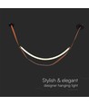 12W Designer taklampe - 1440lm, L166cm, metall, brun
