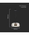 6W Designer pendel - Ø35cm, 750lm, 3000K, metall og glass, innendørs taklampe