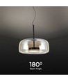 6W LED Pendel - Designerlampe, 3000K, Metall+Glass, Hus