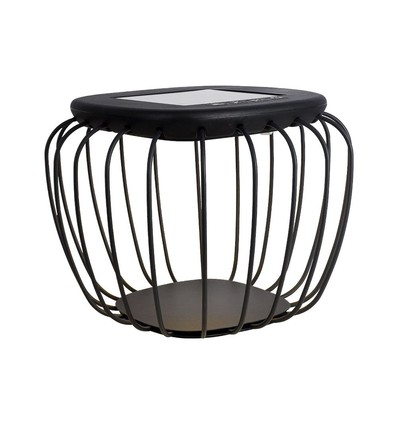 1W Solara designer hage/bordlampe - Solcelle, IP44, svart, lanterne-formet, 3000K+6000K, inkl. lyskilde