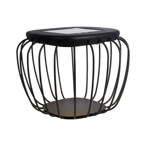 1W Solara designer hage/bordlampe - Solcelle, IP44, 120lm, 3000K+6000K, grå, lanterneformet