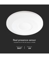 360° tilstedeværelsessensor for tak - IP65, 3m rekkevidde, hvid, justerbar timer og lux