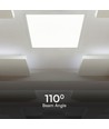 62x62 LED-panel, 36W - 117lm/W, nøytral hvit, hvit kant, bakbelyst