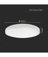 18W LED Dome Lys - Samsung Chip, 3000K, Rund, Hvit Ramme, IP44.