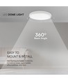 18W LED Dome Lys - Samsung Chip, 3000K, Rund, Hvit Ramme, IP44.