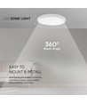 18W LED taklampe med Samsung LED chip - Ø25cm, 1830lm, IP44, hvit kant, 3000K