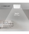 24W LED taklampe - 30x30 cm, IP44, Samsung LED chip, hvit kant, firkantet