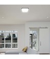 24W LED taklampe med Samsung chip, kvadratisk - 2500lm, IP44, sort kant, 6500K