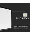 24W LED taklampe med Samsung chip, kvadratisk - 2500lm, IP44, sort kant, 4000K
