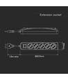 Forlengelseskabel 1,5m - 1 Bryter, 5 Uttak, Svart