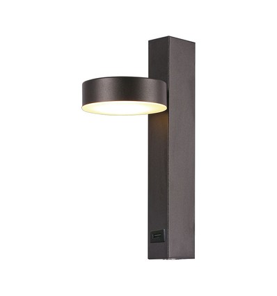 8W Vegglampe - LED, USB-funksjon, 3000K, akryl, svart.