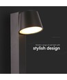 8W LED Vegglampe - 3000K, USB-funksjon, akryl, svart
