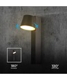 8W LED vegglampe med USB - 3000K, 900lm, IP20, sort, dreibar, innendørs, inkl. lyskilde