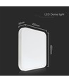 48W firkantet LED taklampe - 42 x 42cm, IP44, hvit kant, Samsung chip, 5 års garanti