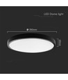 18W LED Dome Lys - Samsung Chip, 4000K, Rund, Sort Ramme, IP44