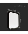 48W firkantet LED taklampe - 42 x 42cm, IP44, sort kant, Samsung chip, 5 års garanti