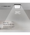 48W firkantet LED taklampe - 42 x 42cm, IP44, sort kant, Samsung chip, 5 års garanti