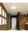 48W LED taklampe, 42x42cm - 4000K, IP44, sort kant, kvadratisk, 5160lm