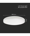 24W LED sensorlampe med Samsung chip - Ø35cm, IP44, hvit kant, innebygd mikrobølgesensor
