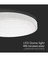 24W LED sensorlampe med Samsung chip - Ø35cm, IP44, hvit kant, innebygd mikrobølgesensor