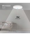 24W LED sensorlampe med Samsung chip - Ø35cm, IP44, hvit kant, innebygd mikrobølgesensor