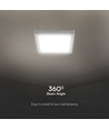 6W kvadratisk LED-panel, Samsung - 12x12cm, 3000K, hvit kant