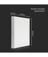 12W kvadratisk LED taklampe - 1200lm, 16,7 x 16,7 cm, 3000K, hvit kant, inkl. lyskilde