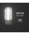 3,2W G4 LED pære, 12V - 385lm, Samsung LED chip, 300 grader, plast/aluminium