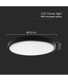 36W LED Dome - Lyssensor, Samsung Chip, 4000K, Rund, Sort Ramme, IP44.