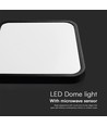 36W LED Dome - Lyssensor, Samsung Chip, 4000K, Firkantet, Svart Ramme, IP44.