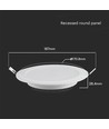 12W Ø17,1cm Samsung LED innfellingspanel - 1200lm, 6500K, Backlit, Hull: Ø15,5 cm, Mål: Ø17,1 cm