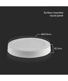 12W LED taklampe - Ø16,7cm, IP20, hvit kant, rund, 5 års garanti