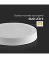 12W LED taklampe - Ø16,7cm, IP20, hvit kant, rund, 5 års garanti
