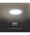 18W Ø22cm LED innfellingspanel - 110lm/W, Samsung LED chip, 4000K, hvit kant, 5 års garanti